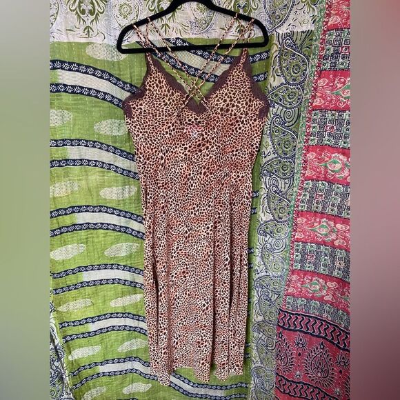 Oscar de la Renta Leopard Print Midi Slip Dress Size Large - Picture 8 of 15